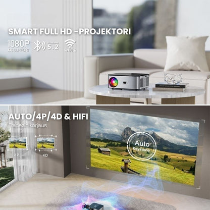 Projecteur Intelligent Full HD – 1100 ANSI Lumens, Android 9.0, Auto Focus, Wi-Fi 5G, Bluetooth 5.1