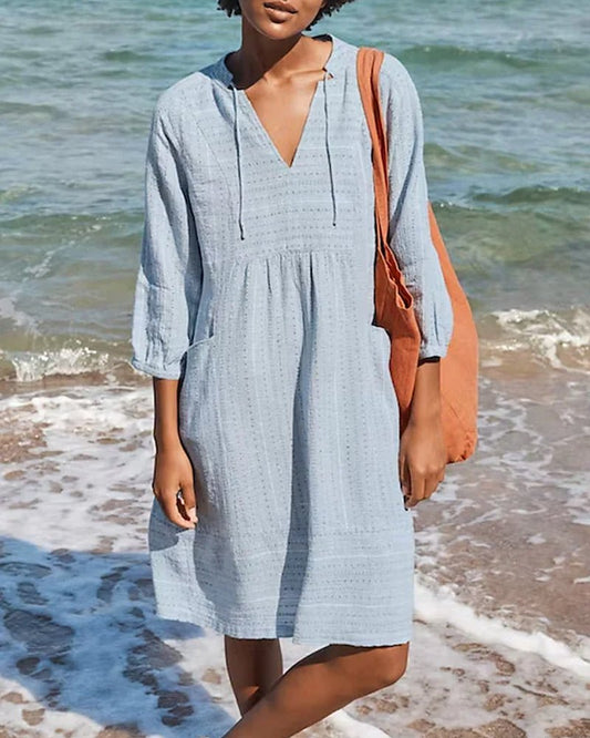 Coral Summer Midi Dress | Casual, Romantic, Captivating